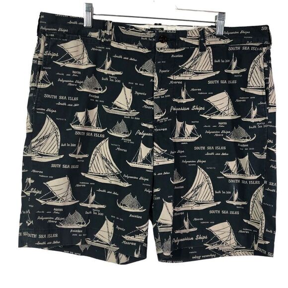 J. Crew Men's Boat Patterned navy blue Stanton Short Size 38 ships nautical sail - Picture 8 of 11